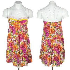 BETSEY JOHNSON Vintage Floral Swim Dress Sz Small